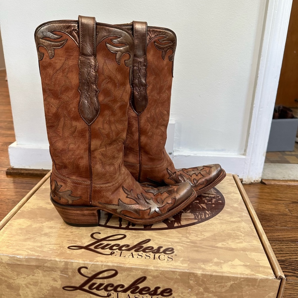 Handmade Lucchese women’s boots, size 6.